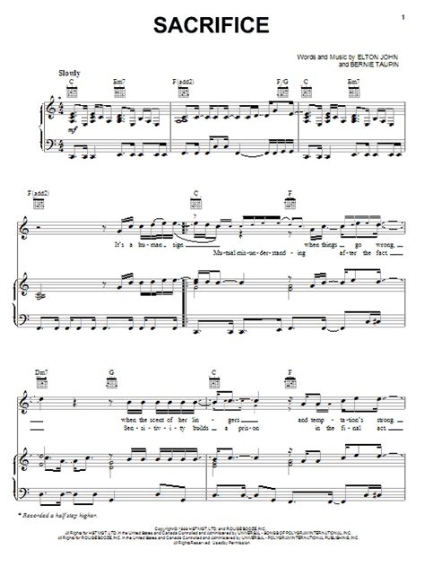 Sacrifice | Sheet Music Direct