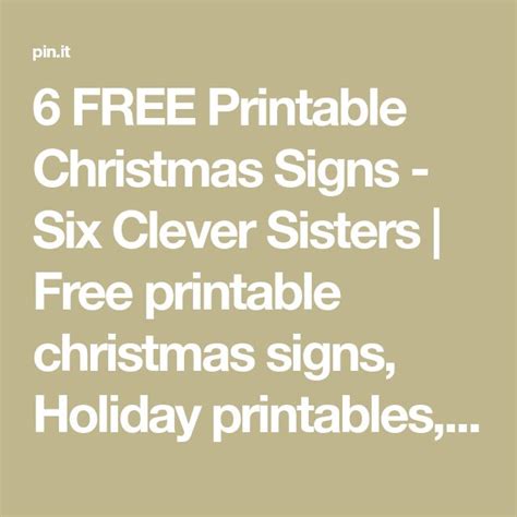 6 Free Printable Christmas Signs Six Clever Sisters Free Printable