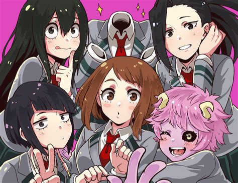 Papel De Parede Boku No Hero Academia Meninas Anime Ashido Mina Uraraka Ochako Tsuyu Asui