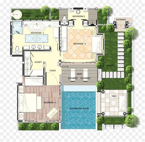 Maybe you would like to learn more about one of these? Melati Beach Resort & Spa Swimming pool House plan Villa - plan png download - 1901*1822 - Free ...