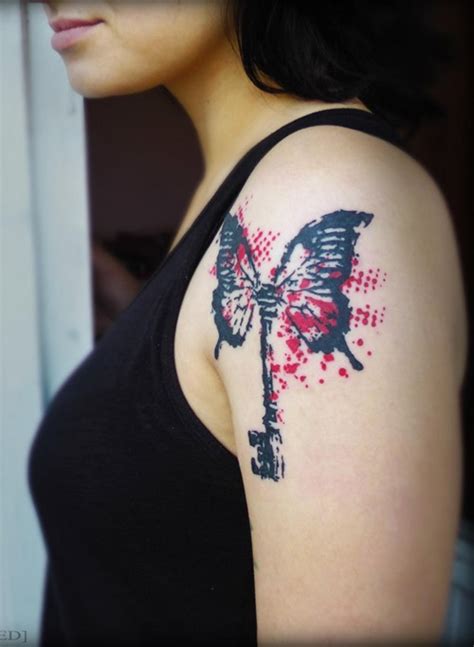 Shoulder Butterfly Tattoo For Women