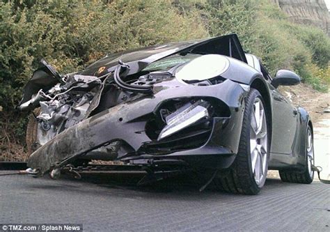 Lindsay Lohan Car Crash Stars Mangled Porsche After Dramatic Highway