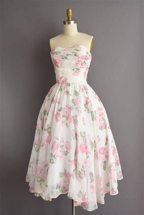 r e s e r v e d gorgeous 1950s strapless pink rose dress etsy dresses strapless party