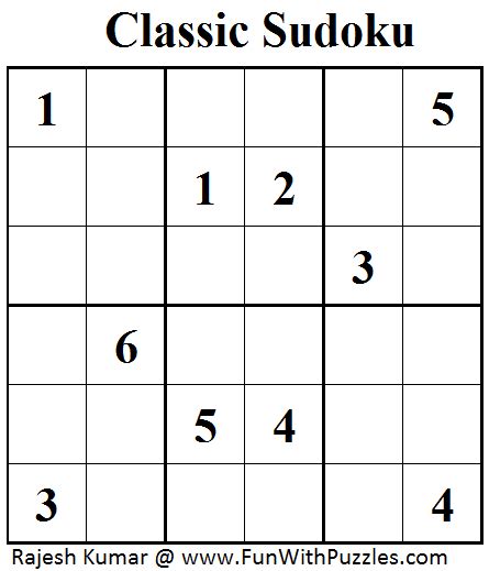 Classic Sudoku Mini Sudoku Series 47