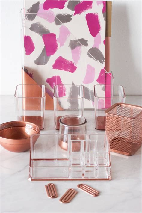 Chic Diy Copper Desk Accessories How To Transform Your Acrylic And