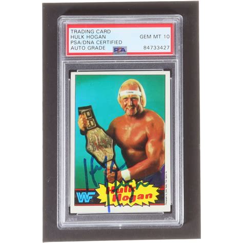 Hulk Hogan Signed 1985 Topps WWF 16 RC PSA Pristine Auction