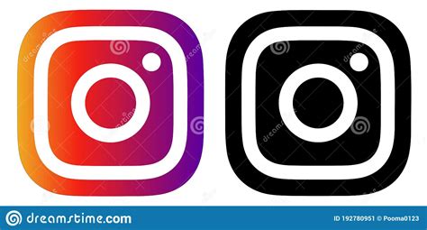 Instagram Logo With Vector Ai File Squared Color Black Editorial