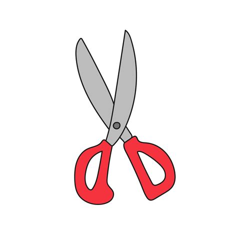 Simple Cartoon Icon Scissors On A White Background Cartoon Vector
