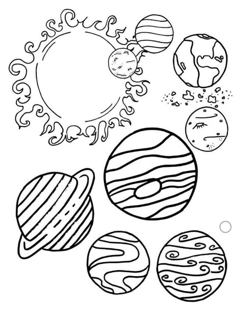 Planetas Normais No Sistema Solar Para Colorir Imprimir E Desenhar