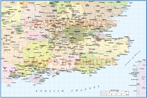 Digital Vector England Map South East Basic In Illustrator Cs And
