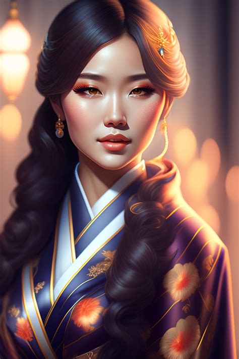 lexica dreamlike luxury stunning sks female portrait wearing a japanese kimono art by artgerm