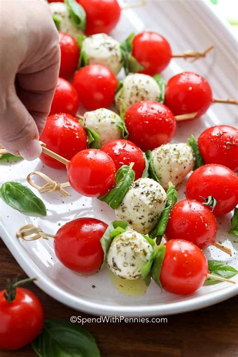Caprese Skewers Are A Tasty Combination Of Cherry Tomatoes Mozzarella