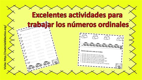 Excelentes Actividades Para Trabajar Los Números Ordinales Material