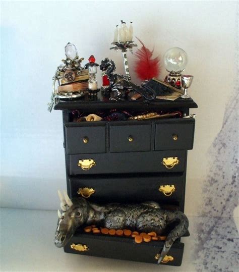 Gothic Witch Dragon Dresser Dollhouse Miniature Ooak Magic Dollhouse Miniatures Doll House