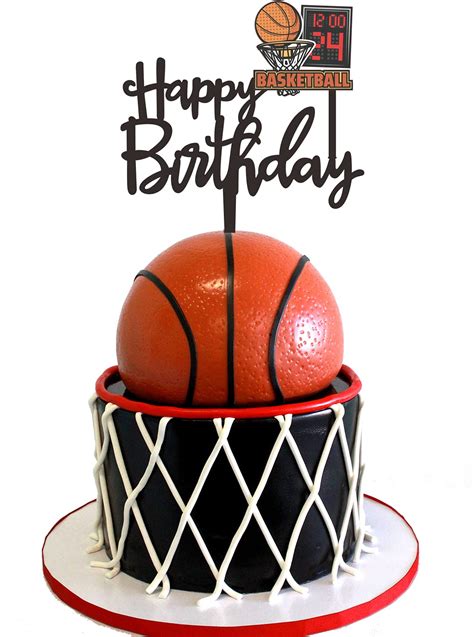 Basketball Cake Topper Happy Birthday Sign Cake Decorations For Basketball Ball Player Scene