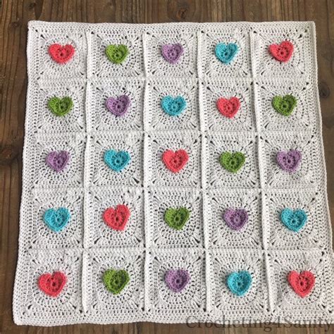 Rainbow Heart Granny Square Baby Blanket By Crocheting4sanity On Etsy