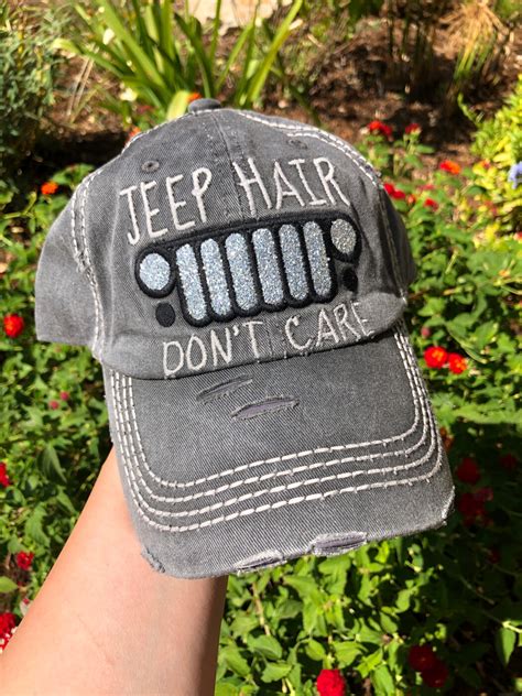 Jeep Hair Dont Care Womens Stylish Cap Gray Ale Accessories