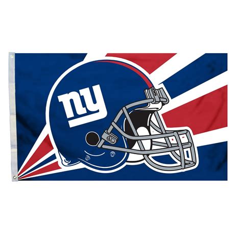 New York Giants Helmet Design Logo 3 X 5 Flag With Metal Grommets
