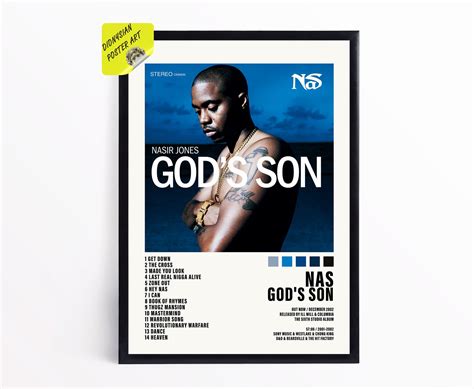Nas Gods Son Poster Album Cover Poster Tracklist Etsy México