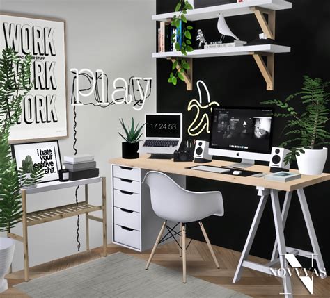 Mxims Novvvas Office Set Collaboration Ikea Sims 4 Bedroom Sims