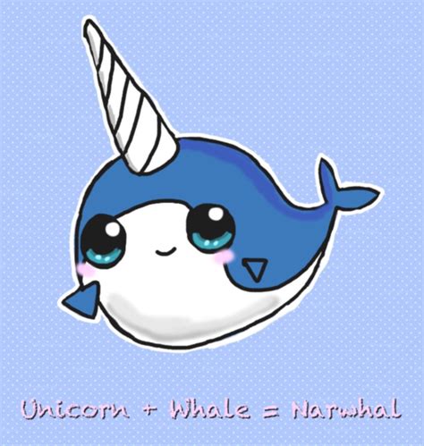 Narwhals Are Awesome Cute Narwhal Cute Animal Drawings Cute Drawings