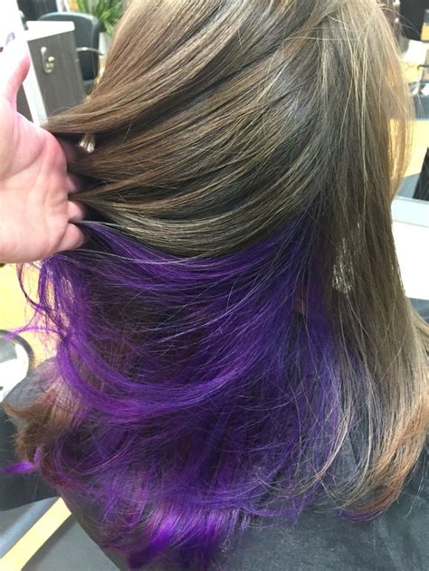 Purple Underneath Purple Underneath Hair Hair Color Underneath Purple Brown Hair
