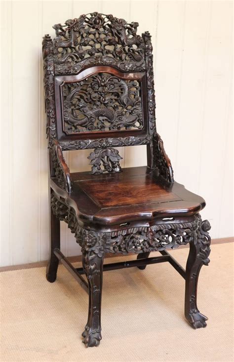 The swedish had their classic volvo; Intricately Carved Chinese Hardwood Chair | Antique ...