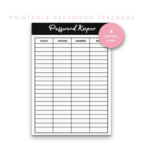 Printable Password Tracker Template My Xxx Hot Girl