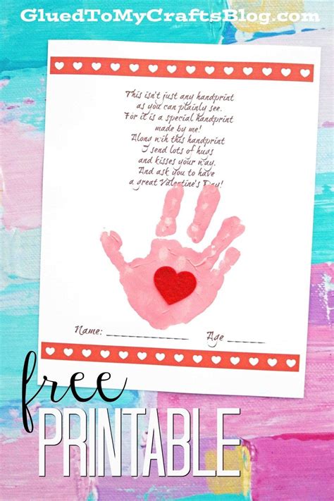 Handprint Valentine Poem Keepsake Preschool Valentines Valentines