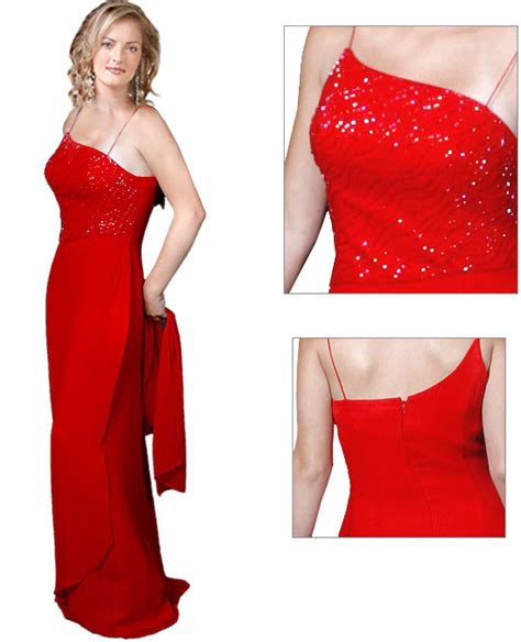 Beaded Red Charmeus Prom Dress