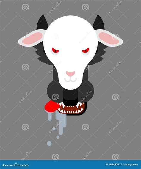 Wolf in Sheep`s Clothing Face. Vector Illustration. Stock Vector