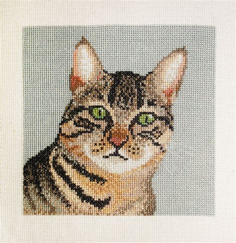 Tabby Cat Cross Stitch Pattern Instant Download Etsy Cat Cross