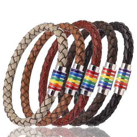 lgbt pride braided leather bracelet queerks™