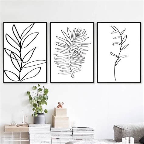 Plant Line Drawing Leaf Line Print Tropical Poster Leaves Line | Etsy | Line drawing, Line art 
