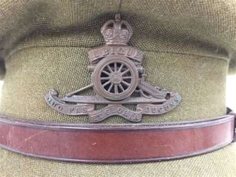 Original Ww2 British Army Officers Peaked Cap Royal Artillery