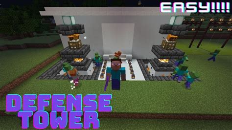Minecraft Tutorial How To Make Defense Tower In Minecraft Youtube