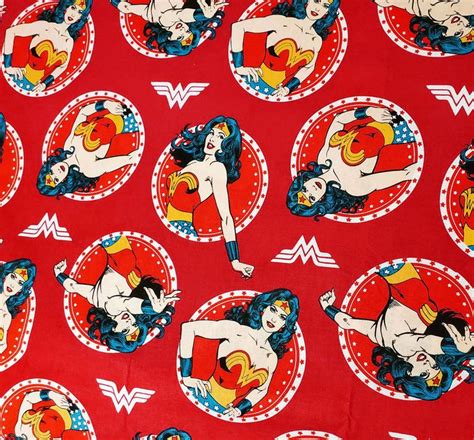 Wonder Woman Cotton Fabric Suitable For Quilting Diy Face Etsy In