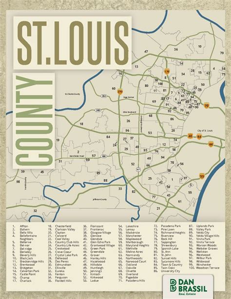 St Louis County Map Colored Map