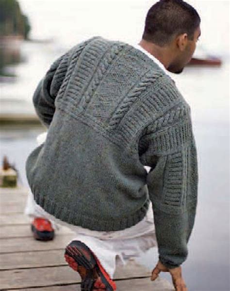 Knitting Pattern Mens Cable Sweater Mike Nature
