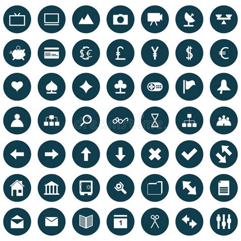Flat Ui Design Elements Set Of Basic Web Icons Stock Vector