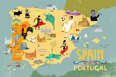España Mapa De Viaje España Mapa Turístico De Las Ciudades En El Sur