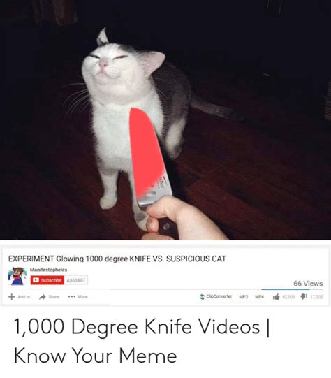 Experiment Glowing Degree Knife Vs Suspicious Cat Manifestopheles