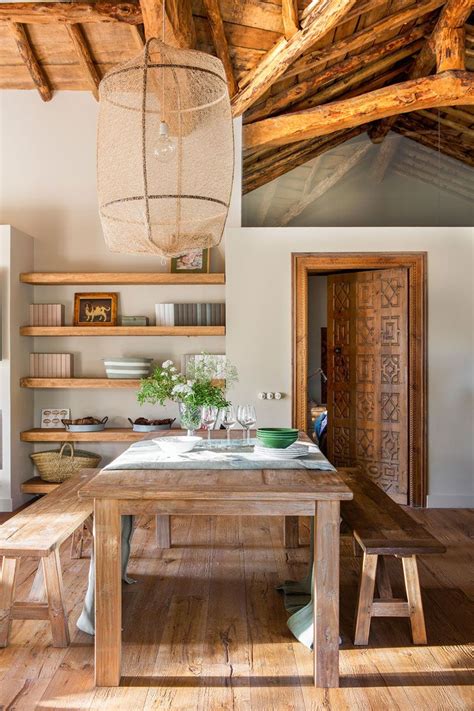 En consonancia con este estilo de decoración natural. Decorada y decorativa | Mesas de comedor, Hogar y ...