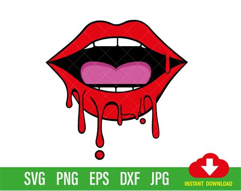 Dripping Lip Svg File For Cricut Silhouette Valentine Svg Etsy