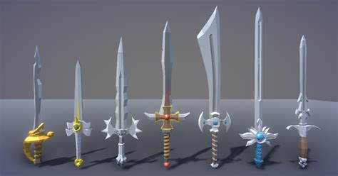 Free Low Poly Swords 3d Weapons Unity Asset Store