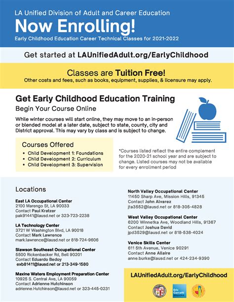 Early Childhood Education Careers Unlisted Division Of Adult And