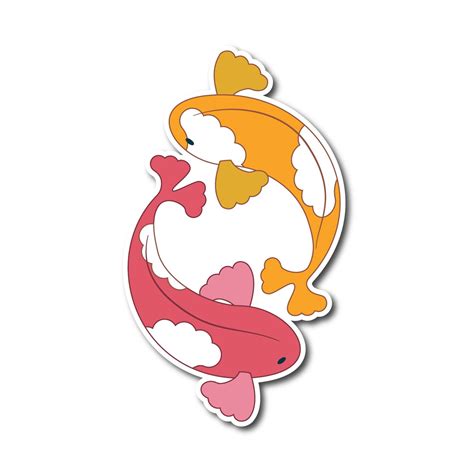Orange And Pink Koi Fish Pisces Vinyl Sticker Stacy Creates Stuff
