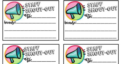 Staff Shout Outs Saved You A Spot Free Downloadable Slips Teacher