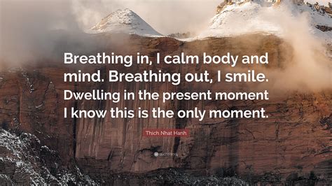 Thich Nhat Hanh Quote “breathing In I Calm Body And Mind Breathing