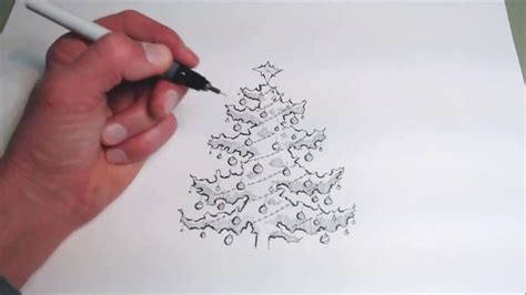 Drawing A Christmas Tree In Pen And Ink Speed Painting